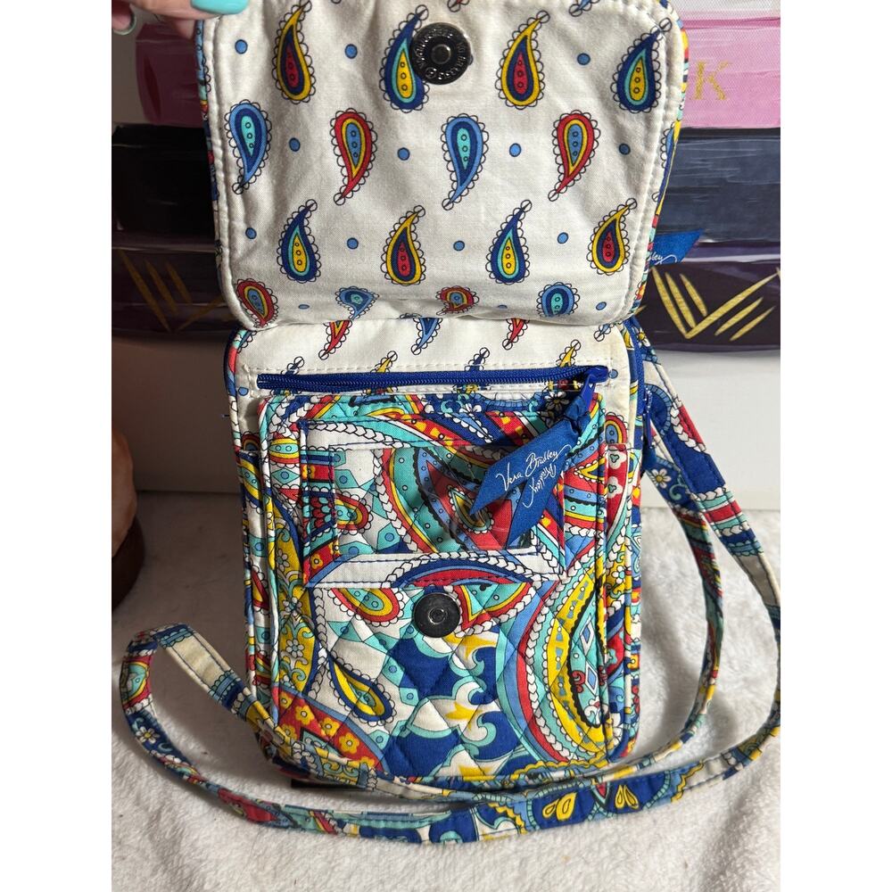 EUC Vera Bradley Mini Hipster Crossbody Blue Paisley - Picture 2 of 8